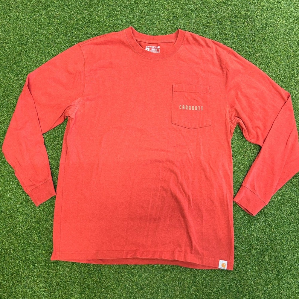 Carhartt Mens Loose Fit Long Sleeve Pocket T-Shirt Red Medium R8L3BB140